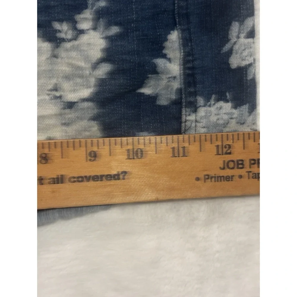 Mudd Shorts Womens 15 Floral Flowers Low Rise Denim Cut Off Boho Frayed Blue‎